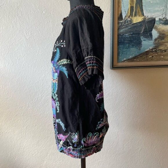 Vintage 1990s Desigual Boho short sleeved blouse size XS - Picture 4 of 10